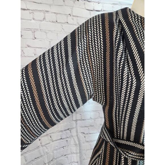 Anne Klein Women's Size Small Black/White/Brown Wool Blend Herringbone Design 3/ - Picture 4 of 7